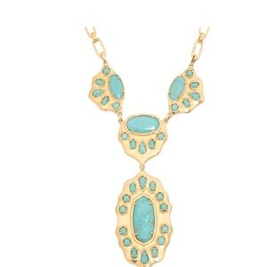 Kendra Scott Gold and Turquoise Statement Necklace Yellowstone